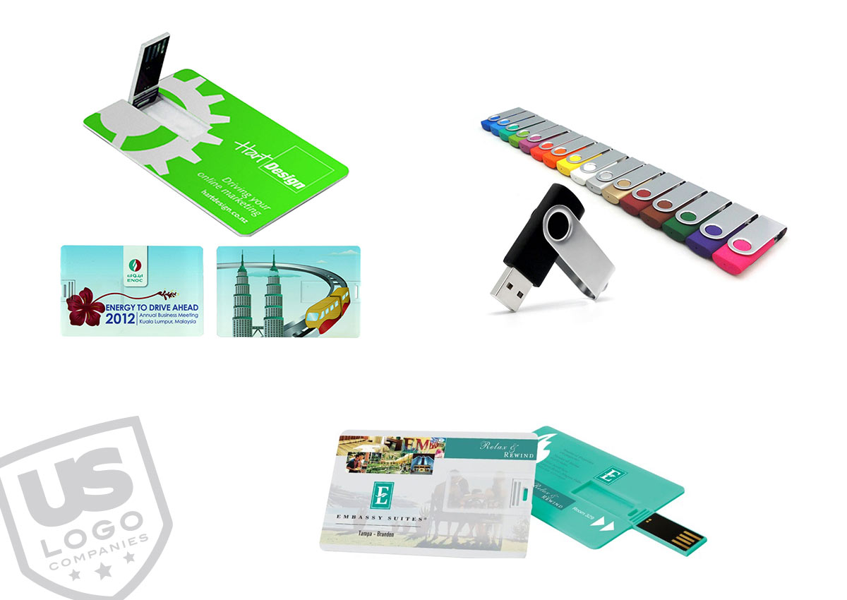 Using promotional products like these 8GB and 16GB thumb drives and credit card drives are sure to carry your brand to the office and to home.