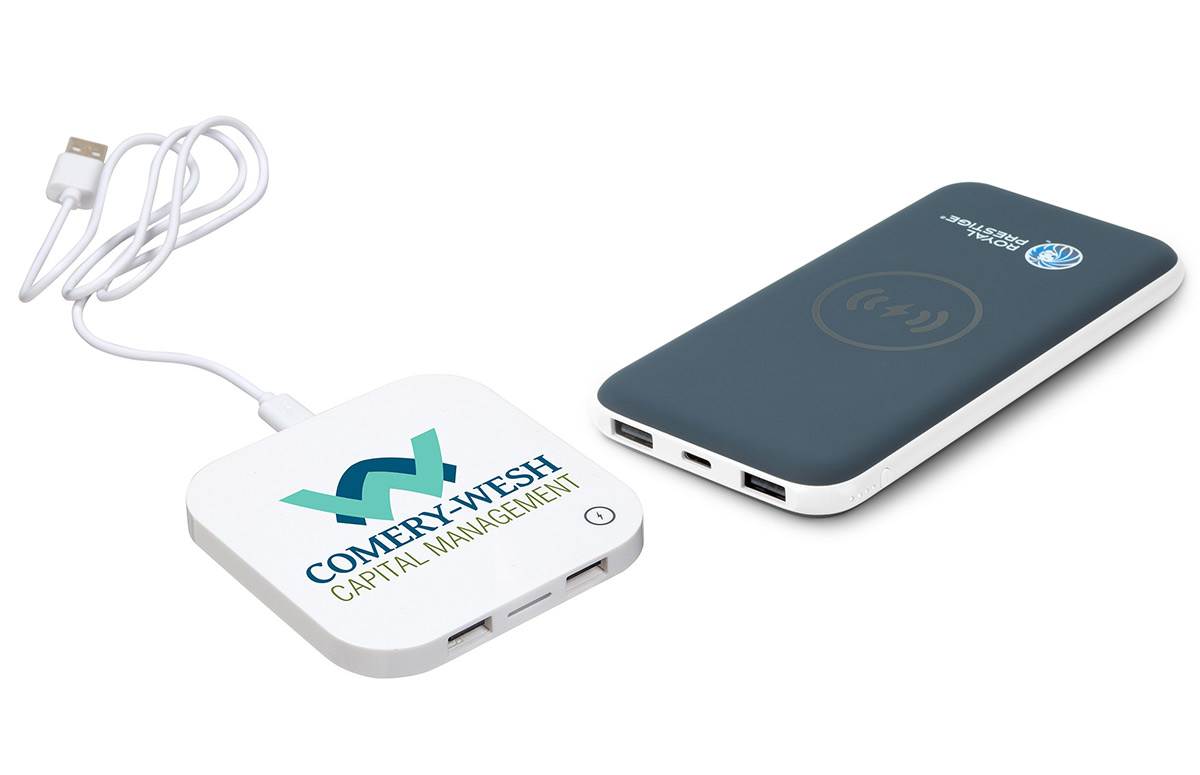 Show how much you care by giving out valuable promotional products, like these wired and wireless cell phone chargers.